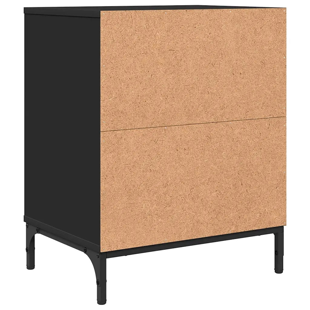 Armadio da Notte 2 pcs Nero 49 x 36 x 61 cm Legno multistrato 883477