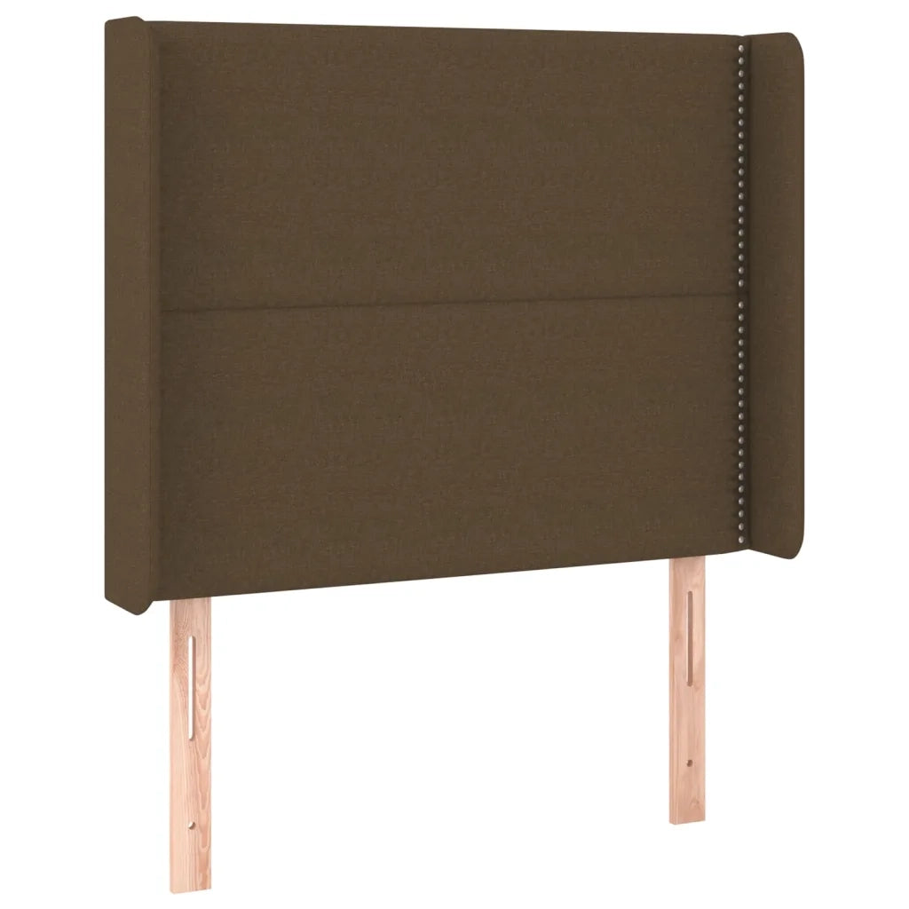 Letto a Molle Materasso e LED Marrone Scuro 90x190cm in Tessuto cod mxl 64978
