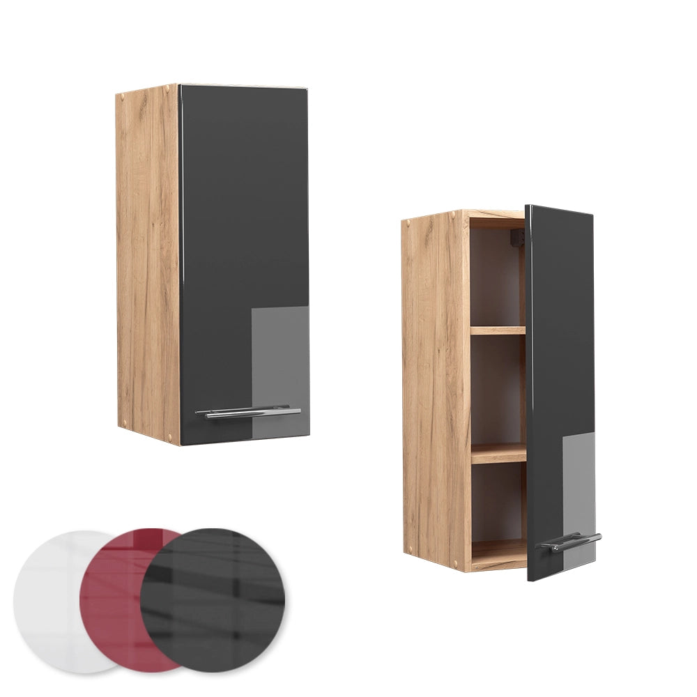 Pensile da cucina Fame-Line Antracite lucido/Rovere dorato 30 cm Vicco