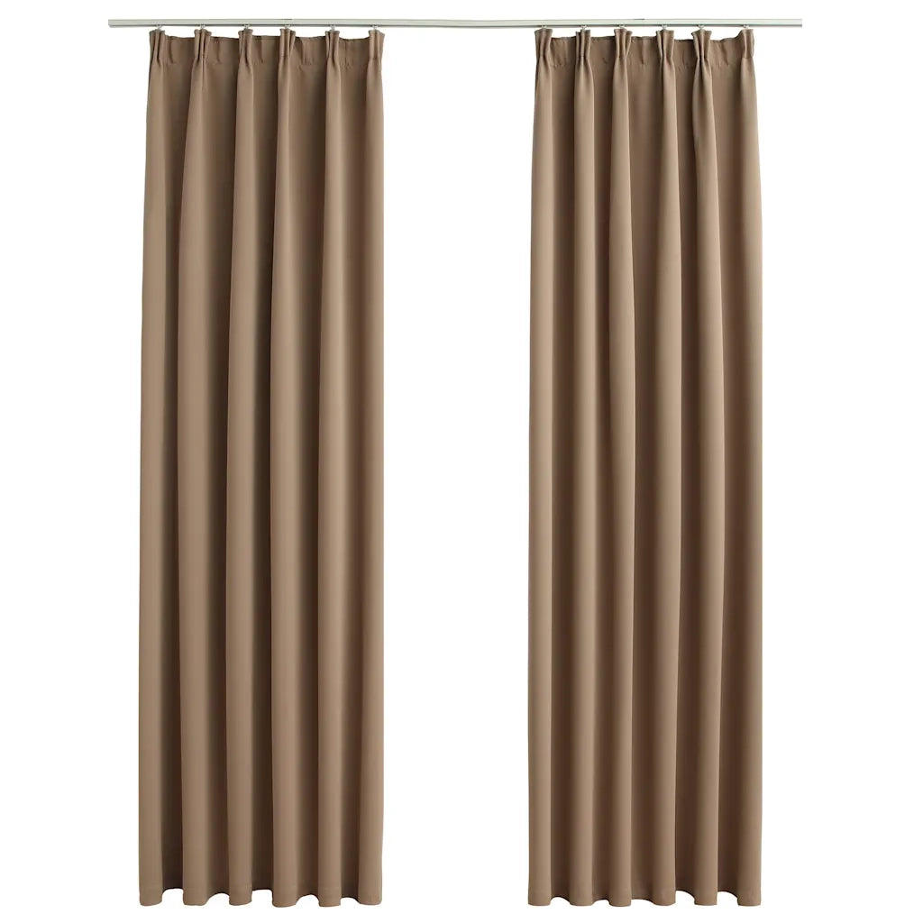 Tende Oscuranti | Tende Blackout con Ganci 2 pz Grigio Talpa 140x225 cm