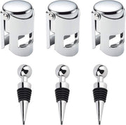 Set di tappi per bottiglie di vino - sbrinatore di tappi per bottiglie di vino - tappi per bottiglie di vino spumante - tappi in acciaio inossidabile per bottiglie di vino - collezione di vino - champagne - tappi per bottiglie di birra
