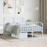 Giroletto con Testiera e Pediera-Struttura Letto Metallo Bianco 120x200 cm 766148