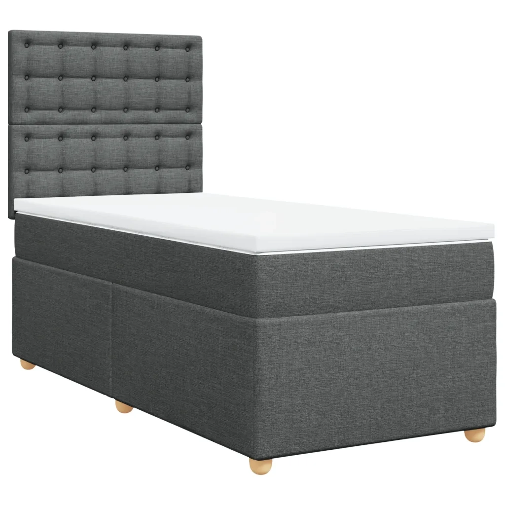 Giroletto a Molle con Materasso Grigio Scuro 80x200 cm Tessuto 3291122