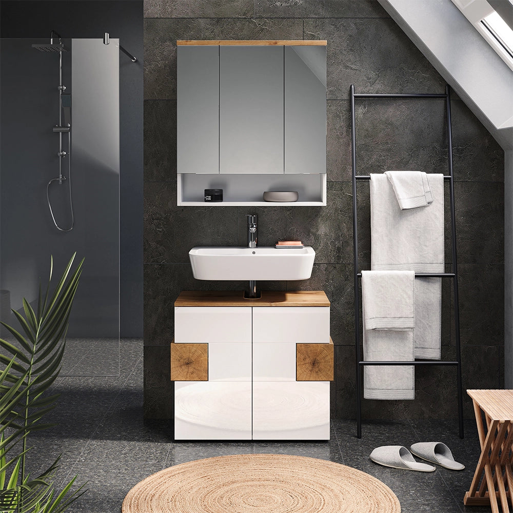 Vicco Specchio contenitore bagno Bianco 70 x 77.5 cm con 3 porte