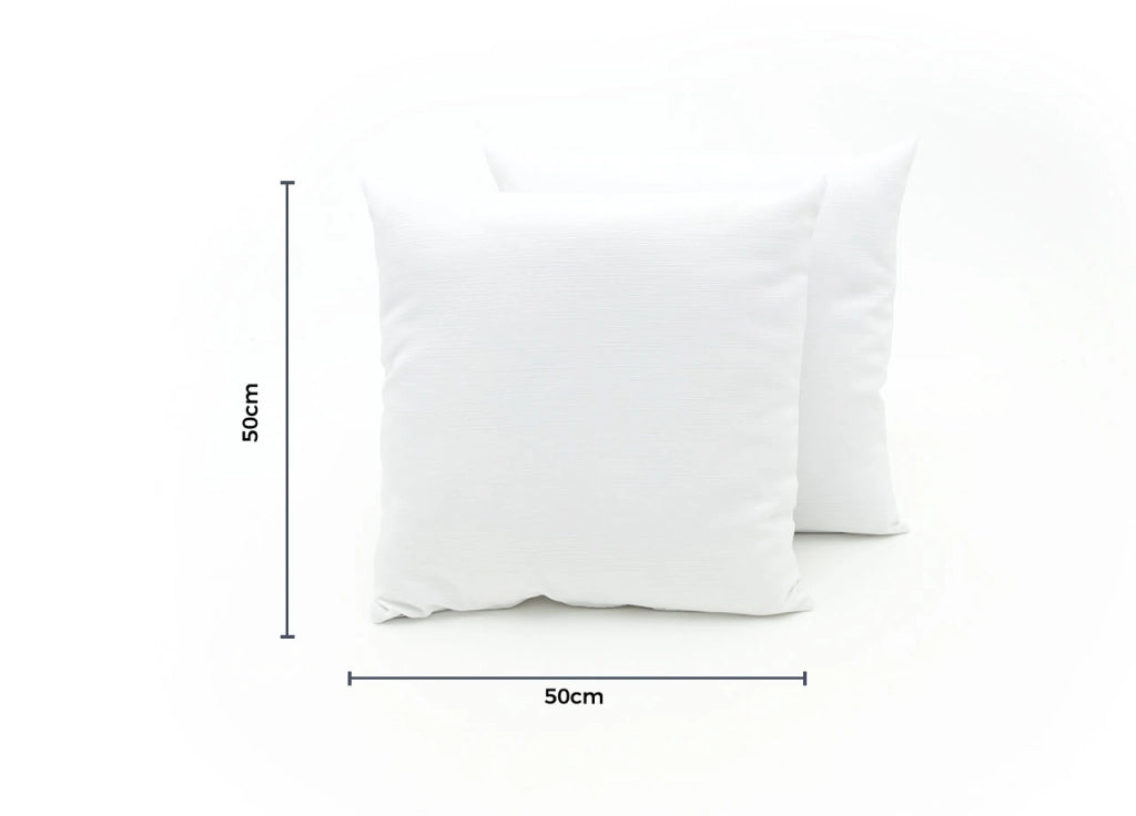Coppia Cuscini Arredo Imbottiti Tessuto Ottoman In Tinta Unita Colore Bianco 25 - 50x50 - Bianco 25