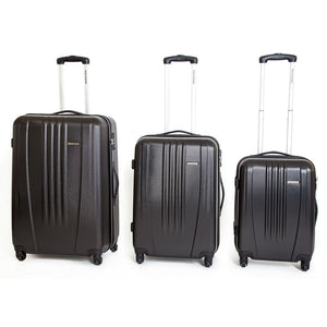 Set 3 Valigie Trolley Rigide in ABS 4 Ruote TSA Ravizzoni Jazz Nero