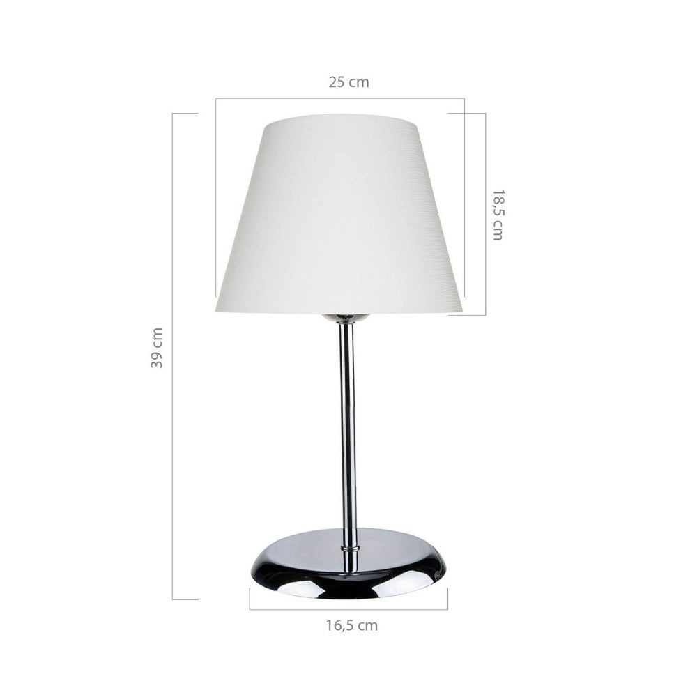 Lampada da tavolo Elva ASZ1047 in metallo e paralume tessuto EFFEZ