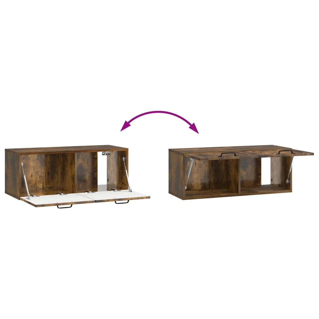 Mobile Porta TV da Muro Rovere Fumo 78,5 x 31 x 30 cm