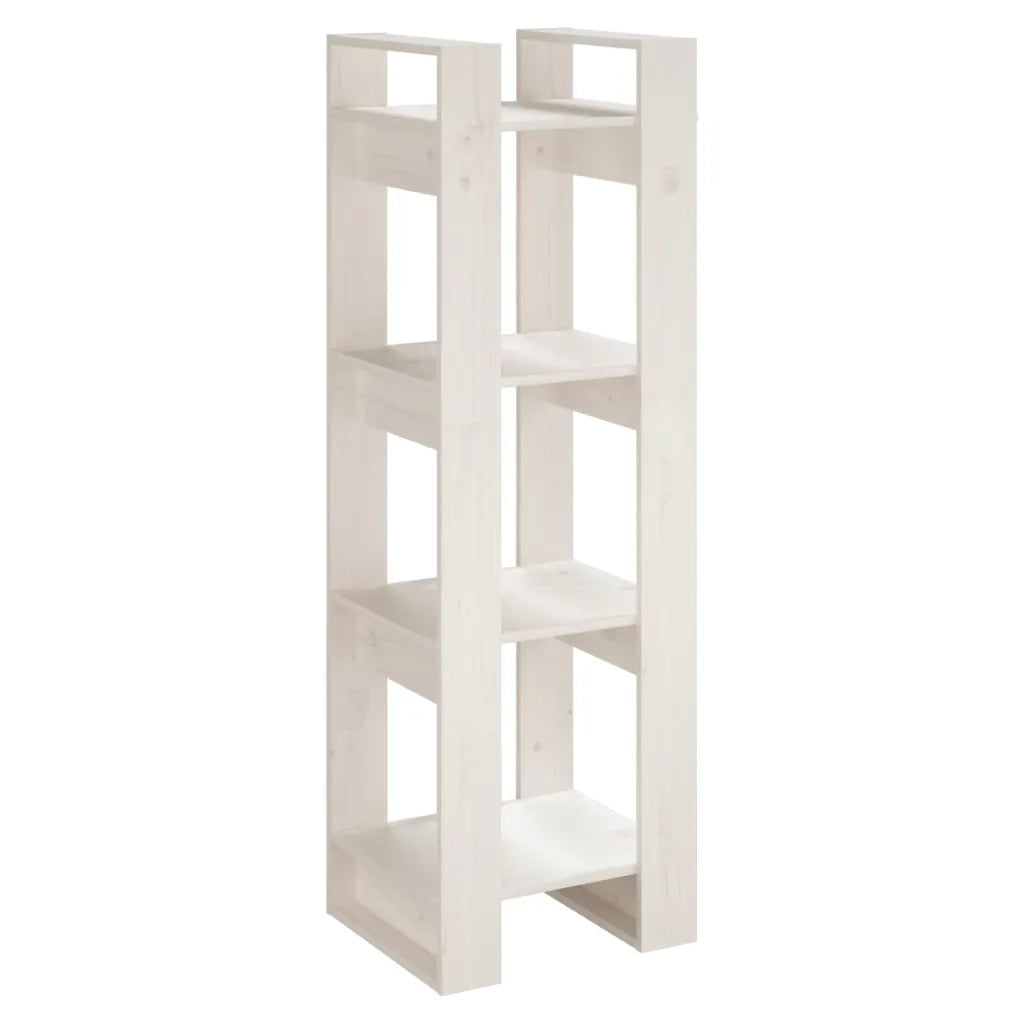 Divisorio-Paravento Bianco 41x35x125cm in Legno Massello di Pino
