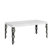 Tavolo allungabile 90/246x90 cm Karamay Premium colore bianco frassino gambe antracite