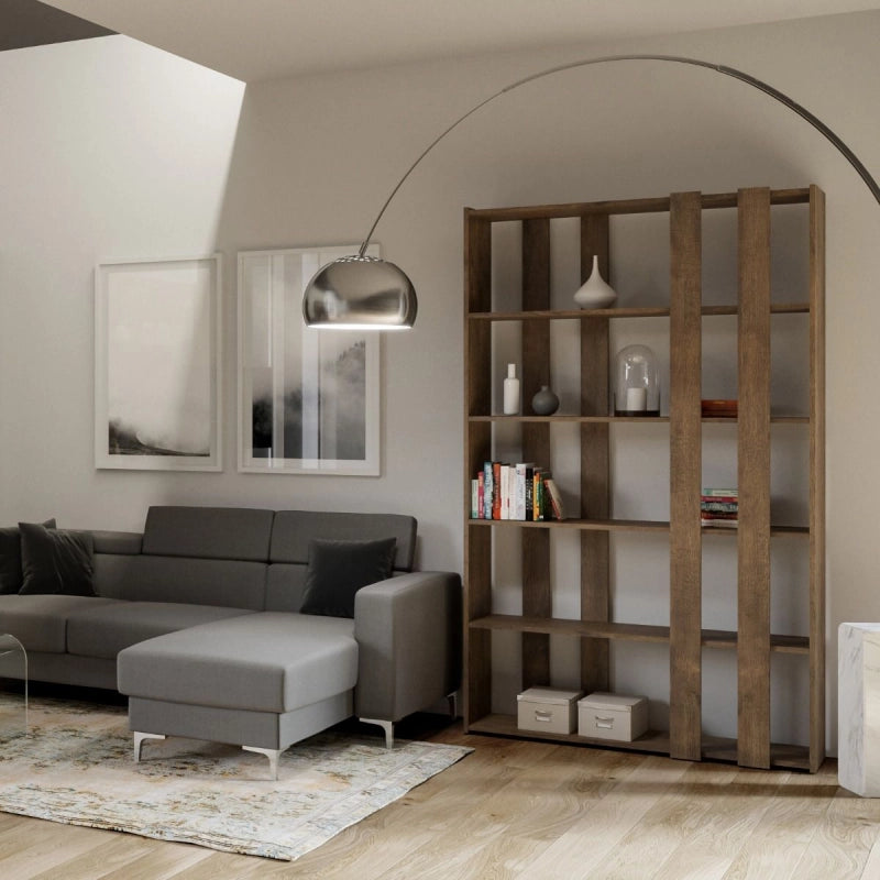 Composizione Libreria Small A Kato 6R 2 fianchi 4 fasce lunghe - Noce