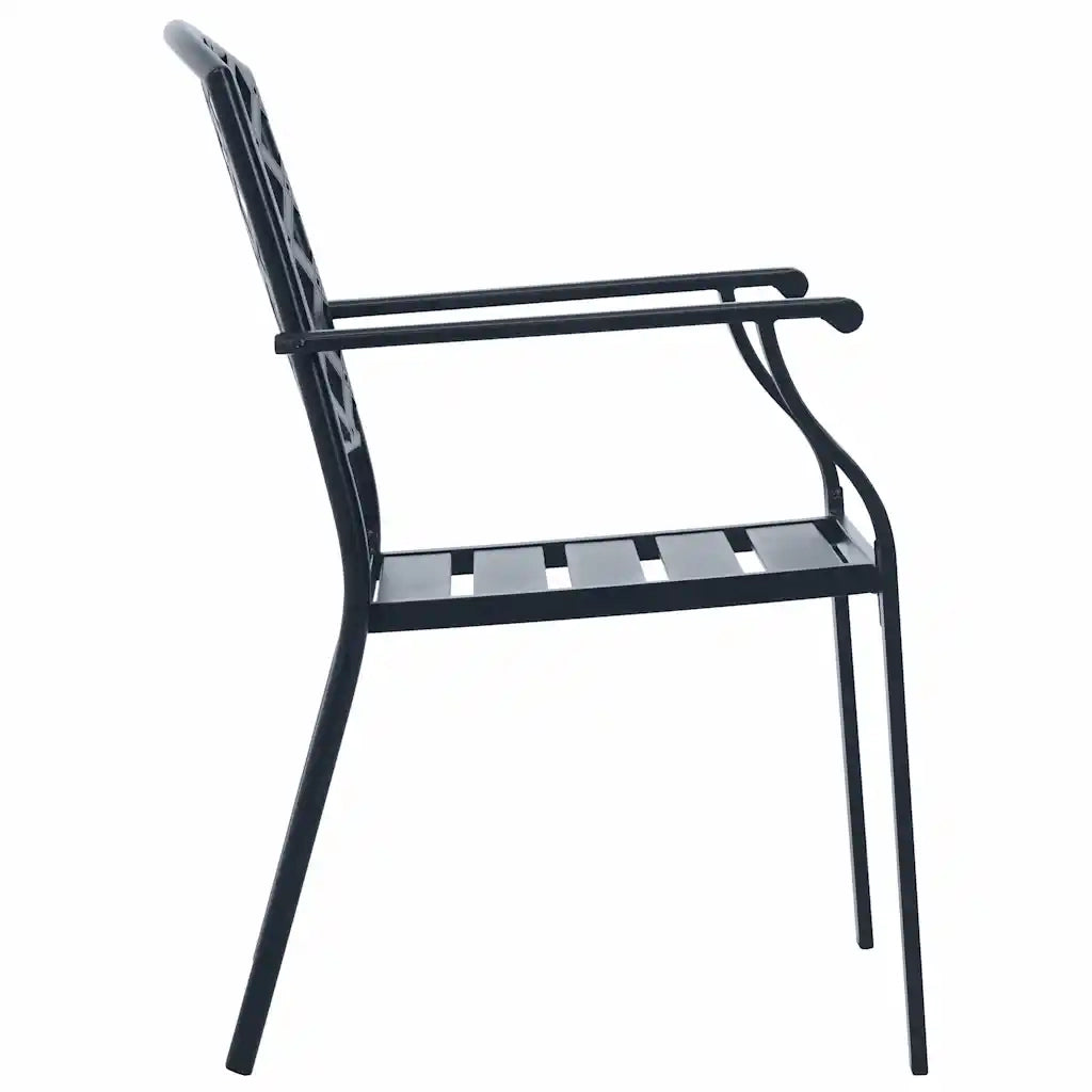 vidaXL Set Sedie Giardino Impilabili 5pz Antracite Acciaio Verniciato