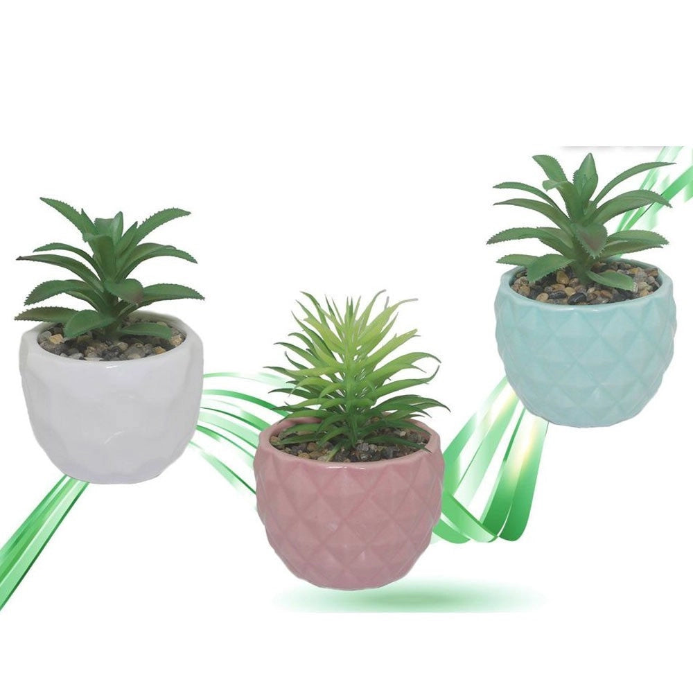 Trade Shop - Vaso In Ceramiche Per Piantine Casa Giardino Decorazione Interno Casa 15x9 Cm -