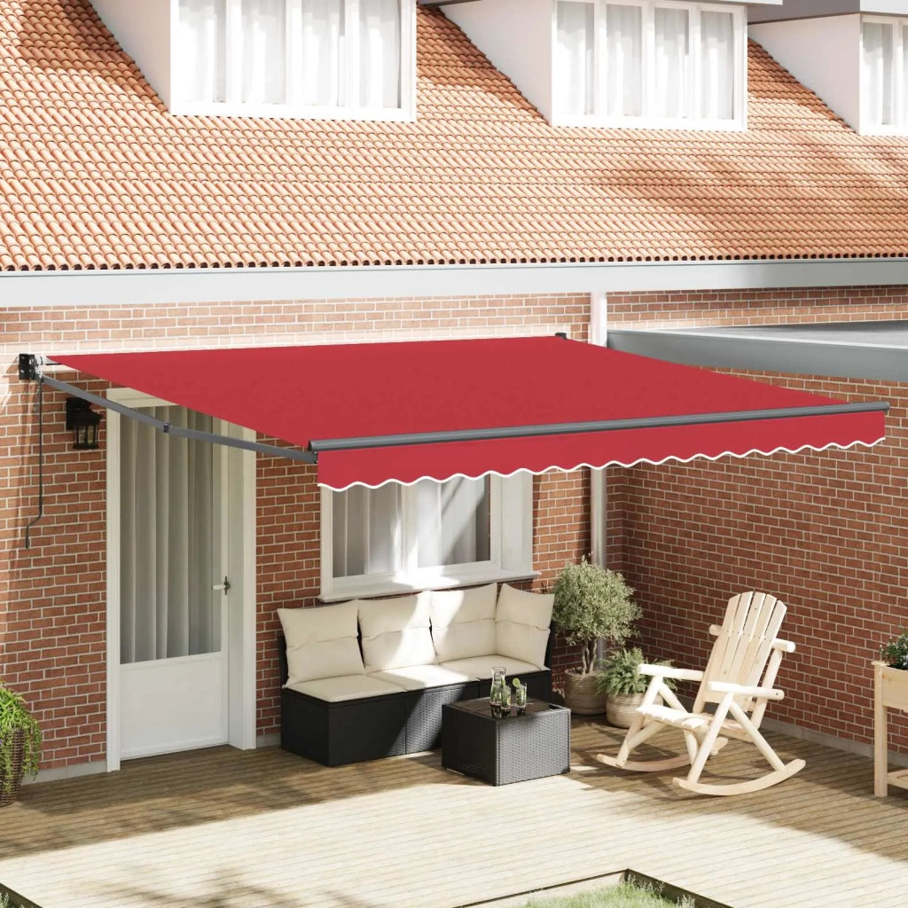 Tenda Retrattile Rosso 400 × 300 cm Poliestere e Alluminio 3330698