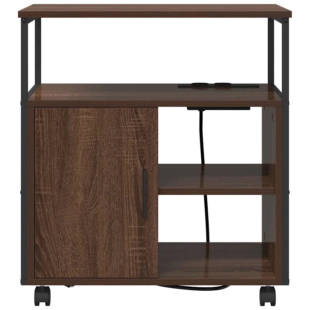 vidaXL Mobile per Ufficio con ruota Rovere marrone 61 x 46 x 67 cm