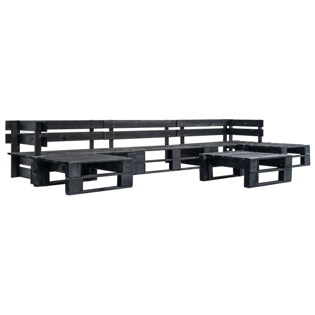 Set Divani da Giardino su Pallet 6 pz Cuscini Grigi in Legno 277434
