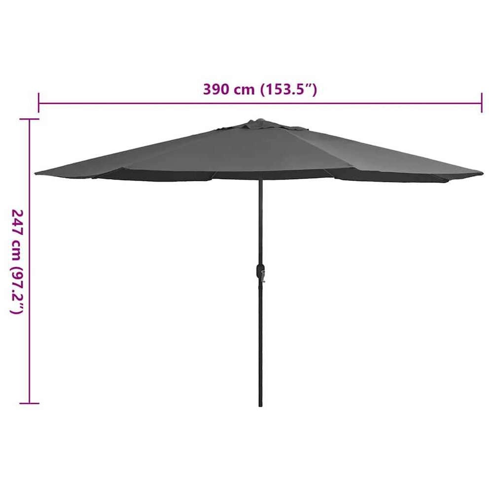 Parasol With Metal Pole 390 Cm Anthracite
