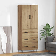 Credenza 2 pcs Rovere artigianale Legno ingegnerizzato e vetro 3416007
