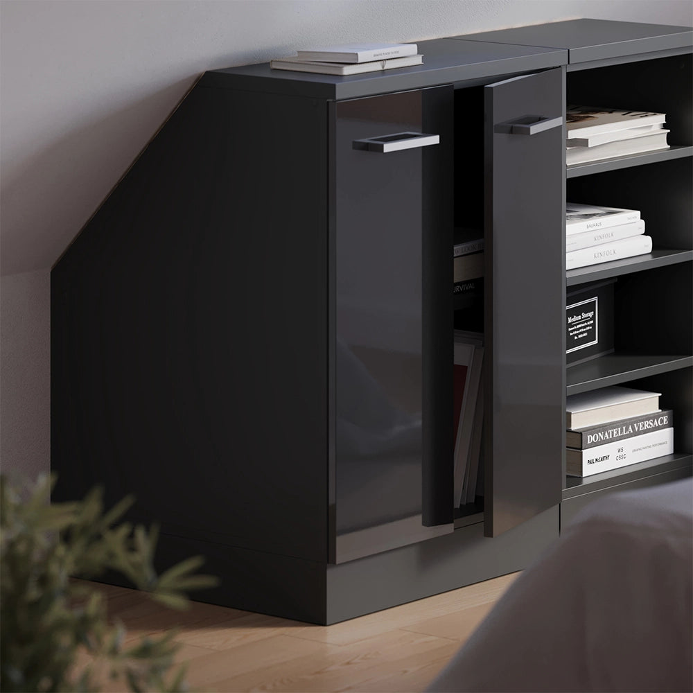 Mobile sottotetto Rion Antracite lucido/Antracite 60 x 83.8 cm con 2 porte, carcassa 60 cm profondità Vicco