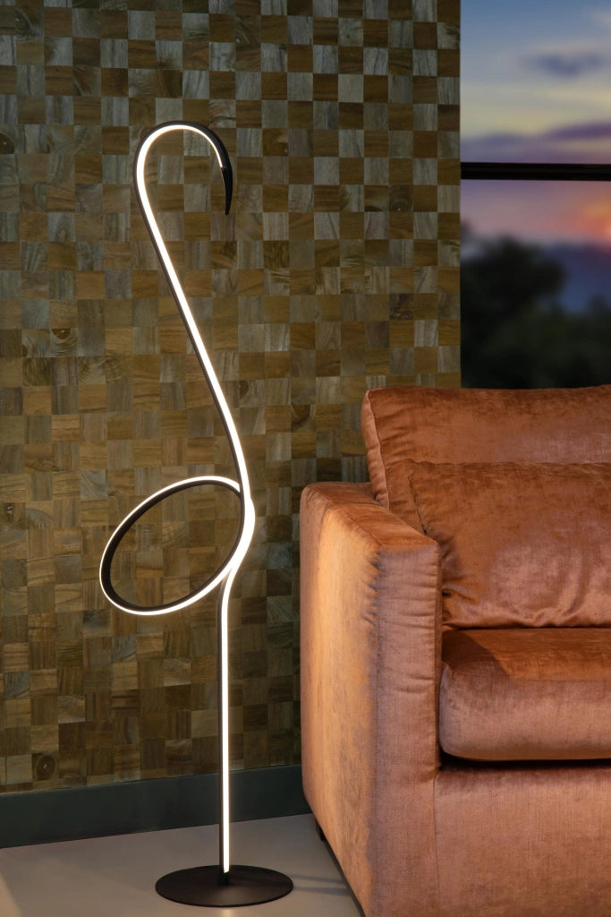 Lampada da terra LED integrato RGB nera Flamingo Lucide