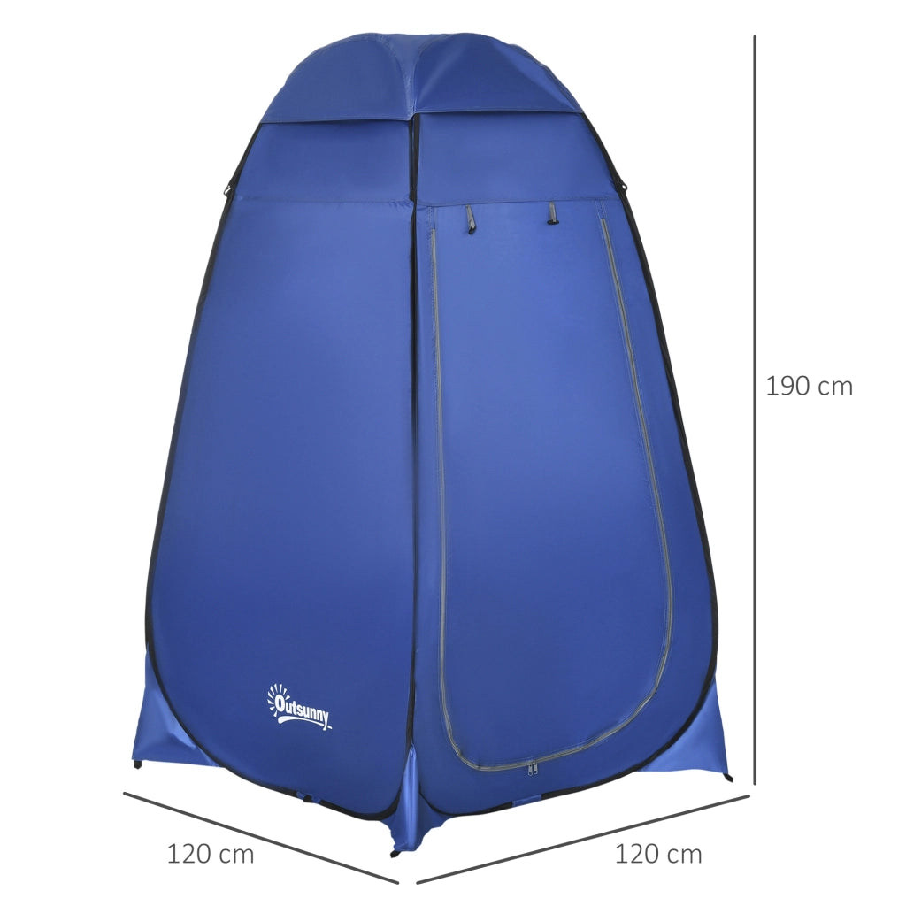 Tenda WC a piega; 120 x 120 x 190 cm; tenda doccia mobile da campeggio; tenda per il cambio con tasca interna; cabina doccia; poliestere; blu scuro