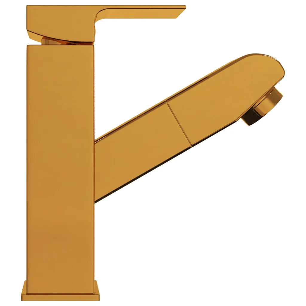 Rubinetto Lavabo da Bagno Funzione Estraibile Oro 157x172 mm 149077