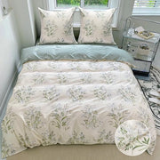 Set di coperte 200x200 motivi floreali, 3 pezzi di set di coperte, coperte 100% cotone, certificato ÖkoTex e adatto per persone con allergie, 1 coperta e 3 cuscini 80x80.