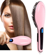 Trade Shop - Piastra Elettrica Ionica Lcd Snoda Liscia Capelli Spazzola Temperatura Hqt-906 -