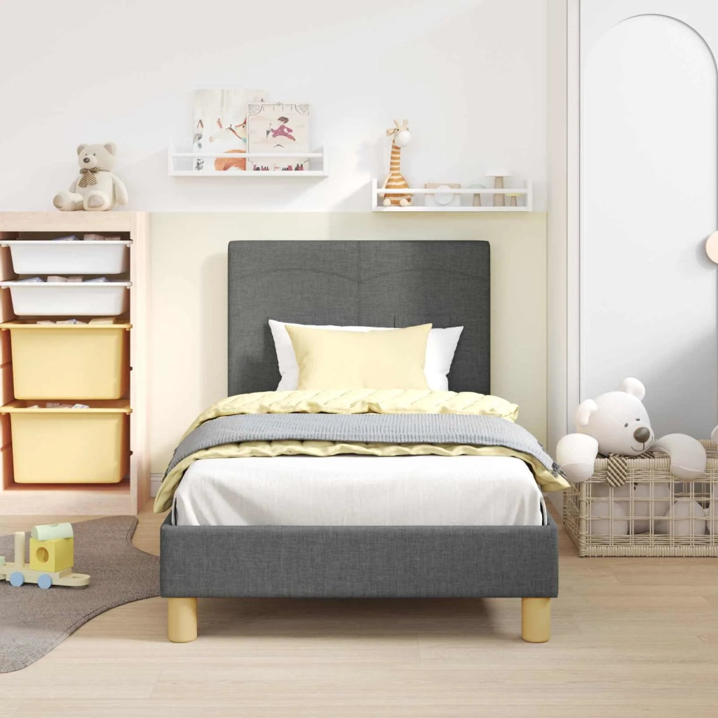Struttura letto Bambini | Letto Infantile | Lettino con testata Grigio scuro 80 x 160 cm