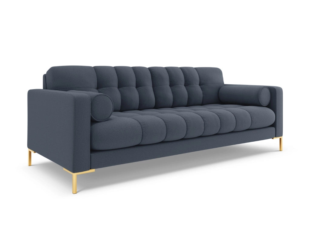 Cosmopolitan Design - Divano "Bali" 4 posti in tessuto strutturato blu scuro 
