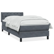 Giroletto a Molle con Materasso Grigio Scuro 80x220 cm Velluto 3318388