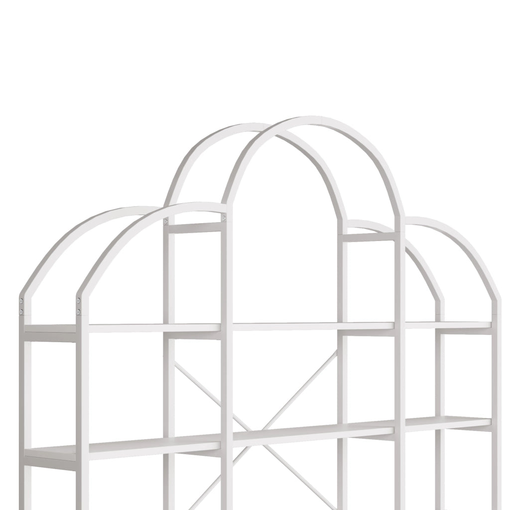 Scaffale a 5 ripiani in MDF e metallo 170x26x190 cm bianco