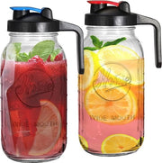 Due Pannelli 1.9L Pannelli con Maniglia e Coperchio per Decantare Acqua 64 oz Kruik per Frullare Succo di Frutta e Bevande Calde