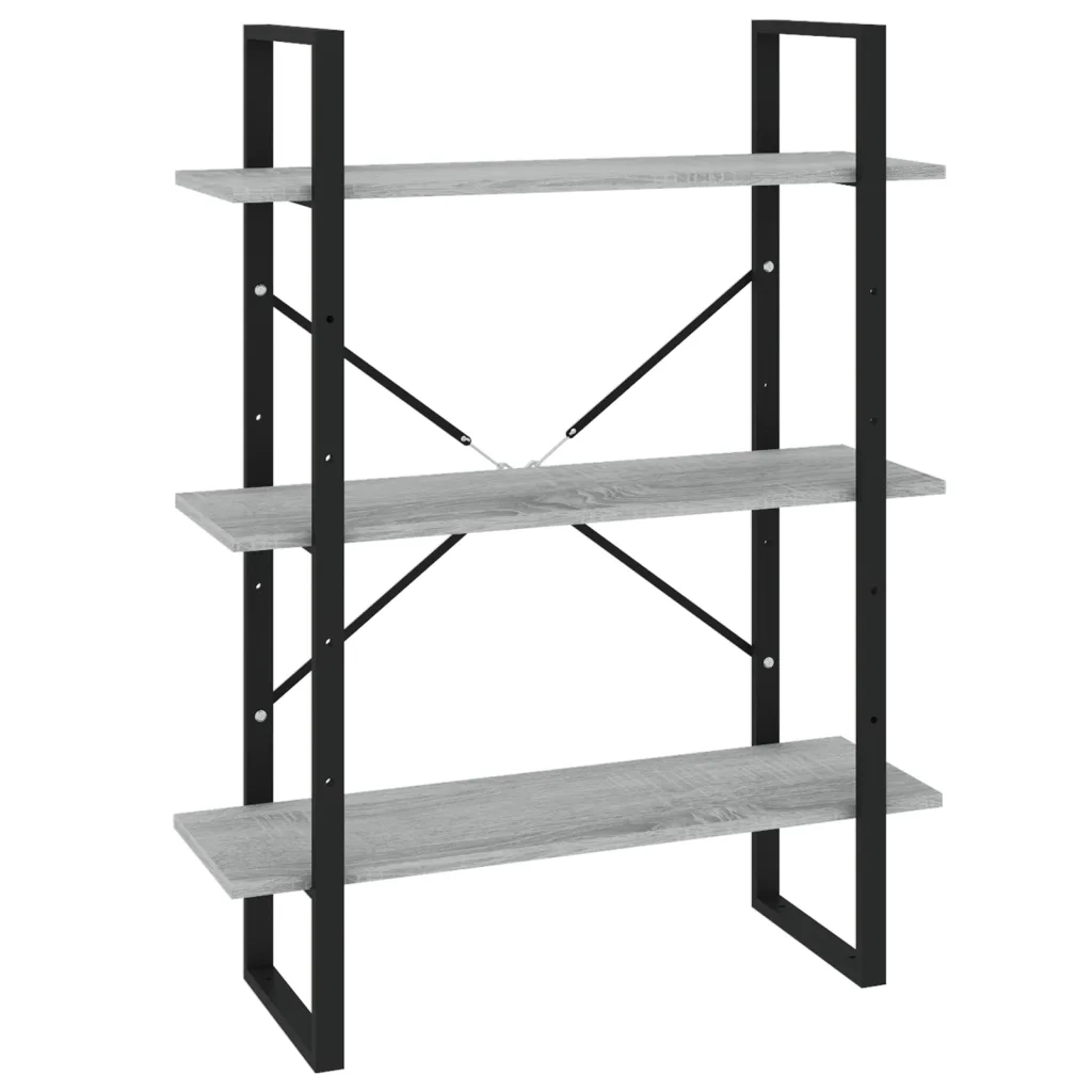 Libreria 5 Ripiani-Scaffale per Libri-Mobile di Stoccaggio Grigio Sonoma 80x30x175 cm Legno Multistrato
