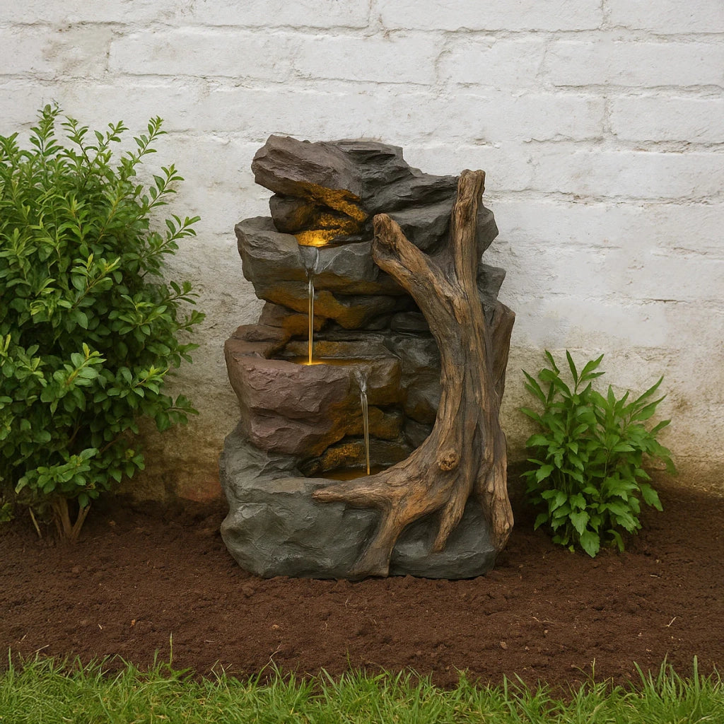 Fontana da Giardino Elettrica con LED e Cascata – Willow Springs