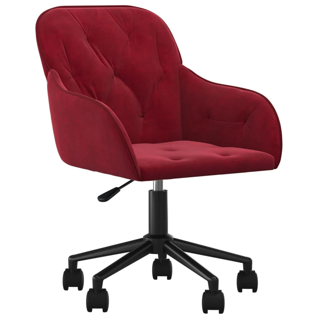 Sedia girevole da ufficio/sedia da studio/sedia per computer in velluto rosso 02_0024174
