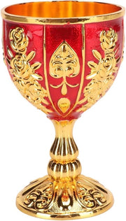 Tazza da 10 cm - disegno floreale a rilievo retro - elegante tazza per festa, buffet, bar - altezza 105 cm, finitura dorata (giallo scuro).