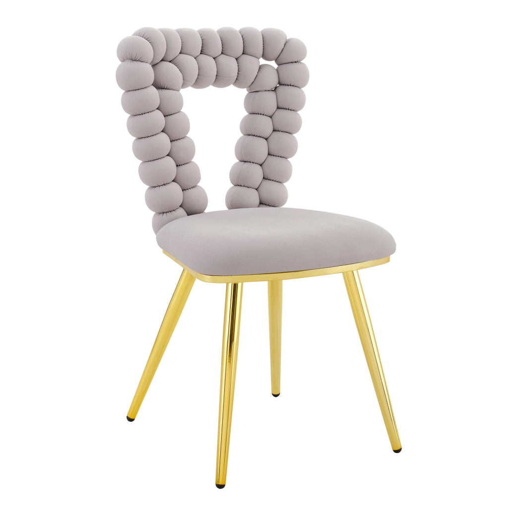 Sedie da Pranzo in Velluto con Schienale e Gambe in Metallo Dorato ¨C MINIMAL ¨C Set 2 Pezzi, Grigio