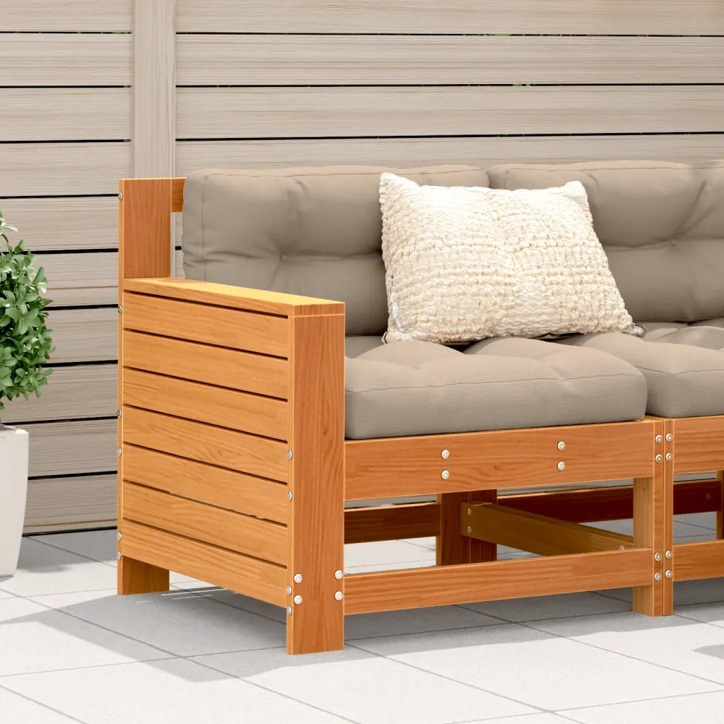 Divano senza Braccioli Giardino-Sofa da Giardino-Divanetto da esterno Marrone Cera 69x62x70,5 cm Pino