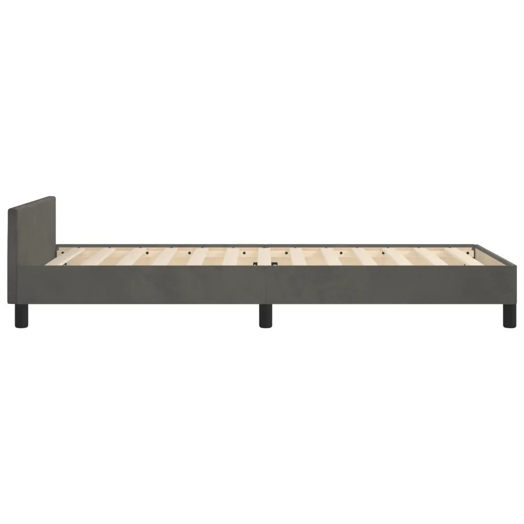 Giroletto senza Materasso Grigio Scuro 90x190 cm Velluto