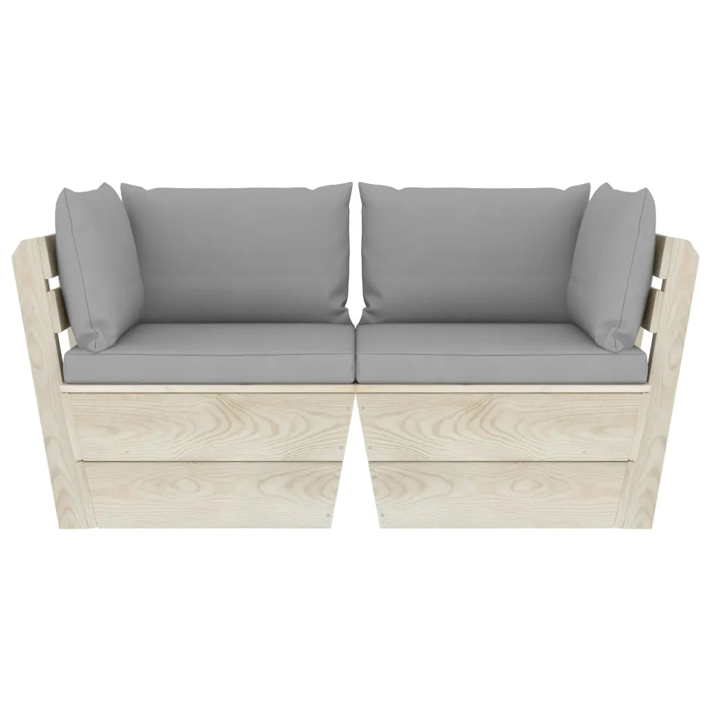 Divano da Giardino a 2 Posti su Pallet con Cuscini Legno Abete cod mxl 48815