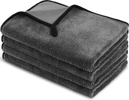 Set di Asciugamani per Auto e Motocicli - Assorbenti Super - 650 gsm - 40 cm * 40 cm - Set da 2 - Professionale - Asciugamani Leggeri per Auto - Riciclabili - Asciugamani per Polire - Auto - Motocicli - Casa .