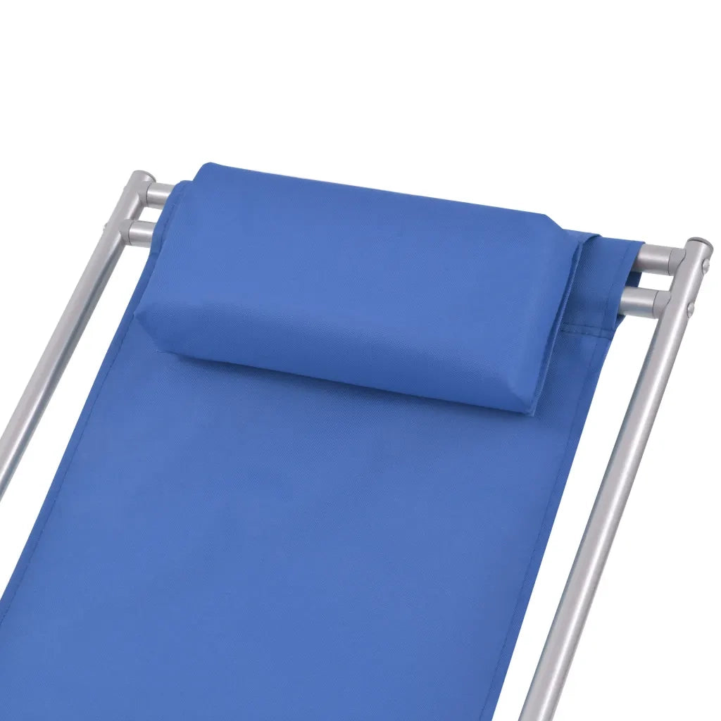 Sedie a Sdraio Reclinabili 2 pz in Acciaio Blu 42935