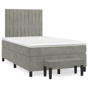 Giroletto a Molle con Materasso Grigio Chiaro 120x190cm Velluto