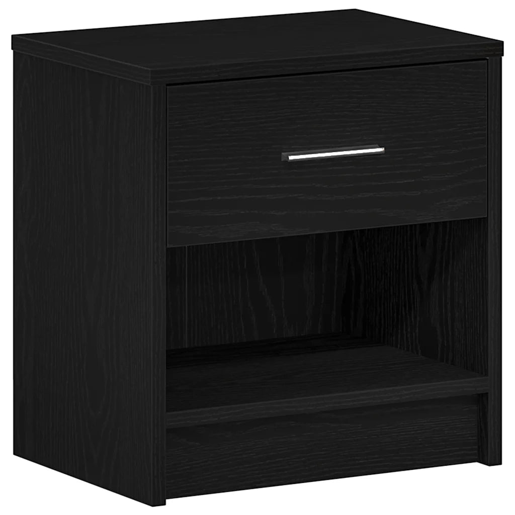 Comodino con cassetto-Tavolino da notte Nero 39x28x41 cm