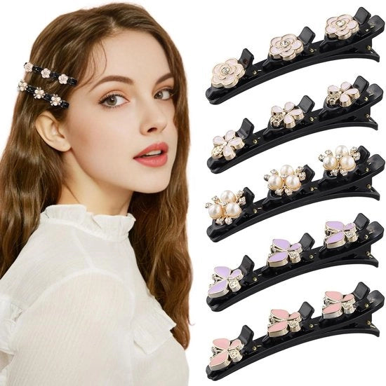 Haarspelden per 5 pezzi per donne - accessori per capelli intrecciati con clip - clip per capelli a doppia lastra
