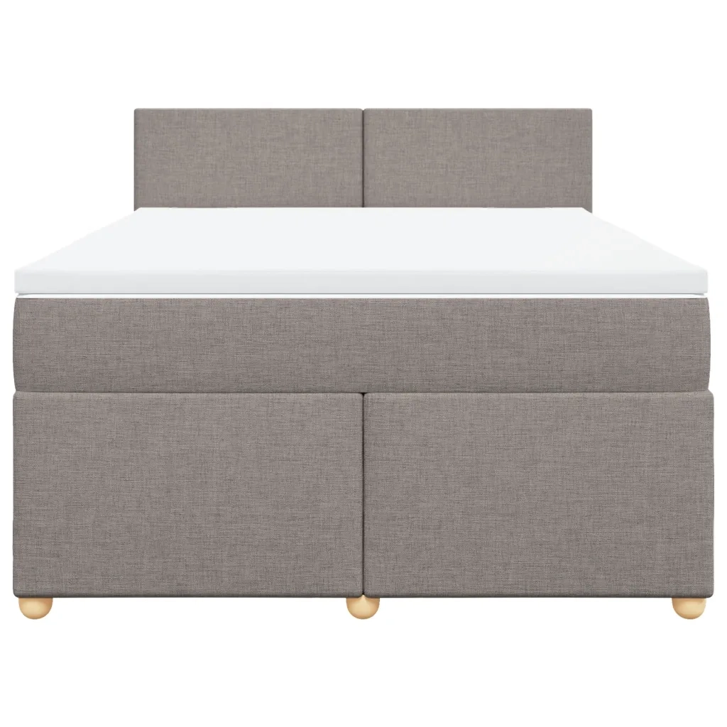 vidaXL Giroletto a Molle con Materasso Tortora 140x190 cm in Tessuto