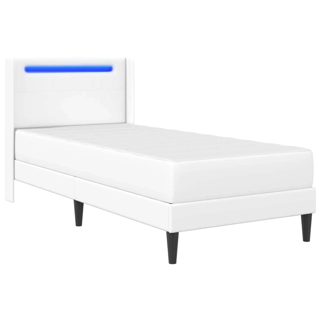 Struttura letto con materasso Bianco 90 x 190 cm Similpelle 3414896