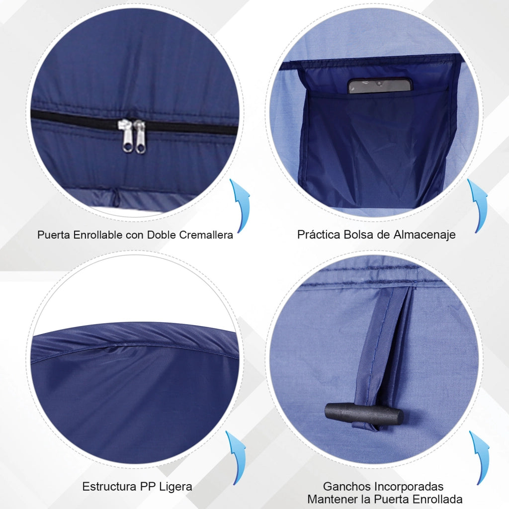 Cabina Doccia Portatile ¨C zephmum ¨C Blu Turchese 100x100x185 cm