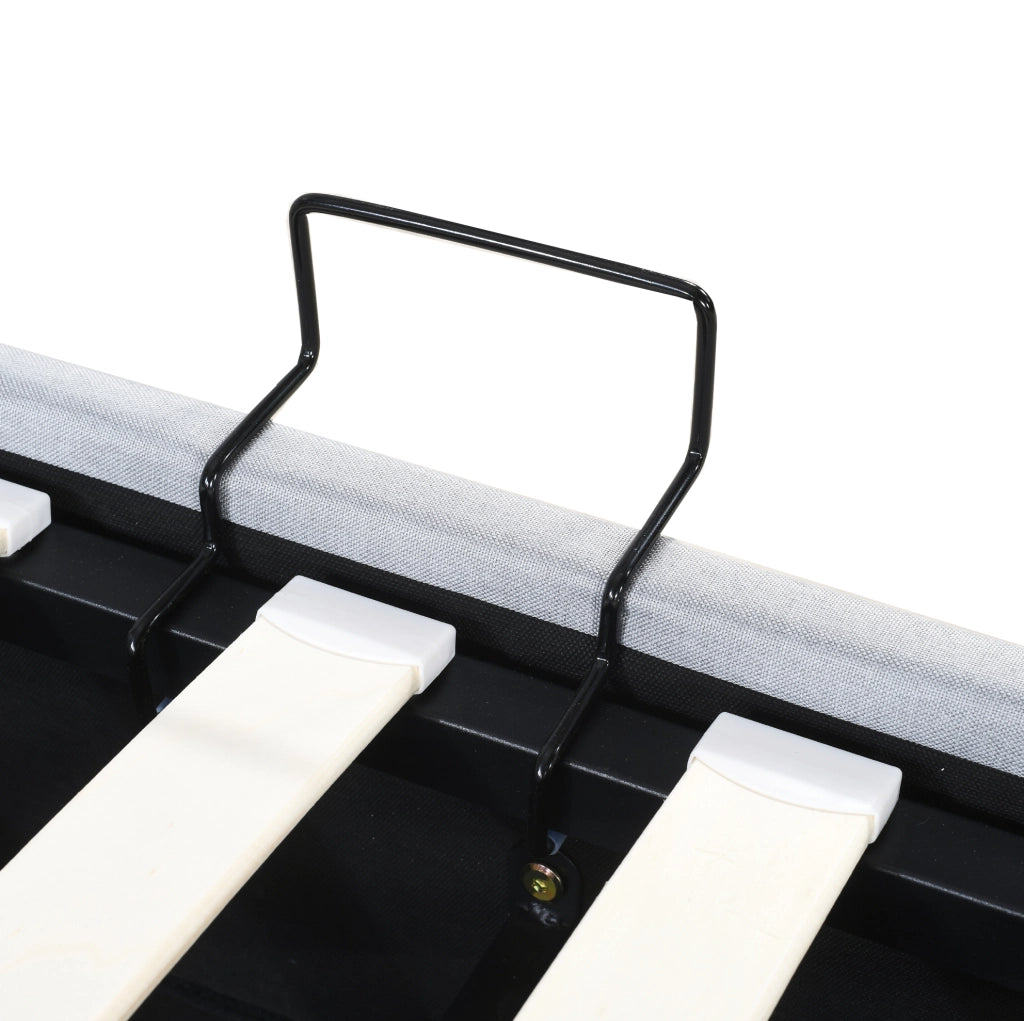 Letto imbottito 90x200 cm con contenitore idraulico e testiera regolabile